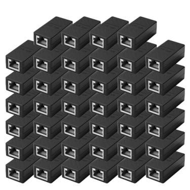 Imagem de ZUZONG Acoplador Gigabit RJ45 de 40 peças, conector extensor Ethernet em linha acoplador para adaptador extensor de cabo Ethernet Cat8/Cat7/Cat6/Cat5e/Cat5 fêmea para fêmea (preto)