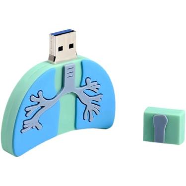 Imagem de Ecoodisk Pen drive USB 3.0 de 128 GB com desenho animado novidade órgão lobar pulmão Memory Stick Pendrive de borracha de silicone