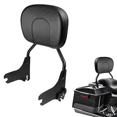 Imagem de PBYMT Encosto traseiro destacável Sissy Bar para passageiros compatível com Harley Davidson Touring Road King Street Glide Road Glide Electra Glide 1997-2008 (preto)