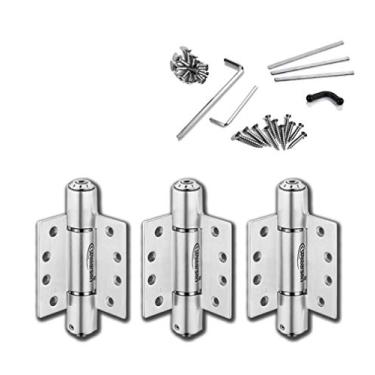 Imagem de Waterson Dobradiças de porta totalmente ajustáveis comerciais pesadas, pacote com 3, 10 x 10 cm – K51M-400 (SA, SA1) - cetim escovado