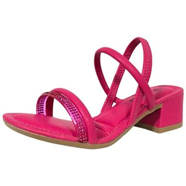 Imagem de Sandália Menina Pink Cats V3011 Salto Médio Bloco Rosa 31