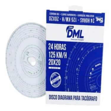 Imagem de Disco Tacógrafo Diário 1 Dia DML 125km/h - Caixa com 100un