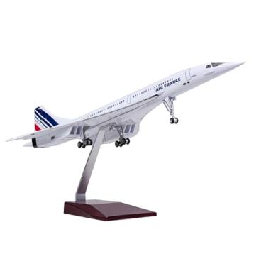 Imagem de ANTSIR Modelo de avião Concorde de resina supersônico modelo de avião a jato escala 1/125 metal Concorde Air France F-BVFB modelo de avião para presente colecionável