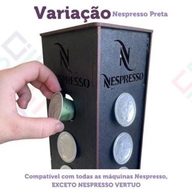 Imagem de Melhor porta capsula torre giratória preta suporte mdf organizador caf