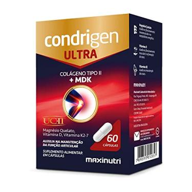 Imagem de Condrigen Ultra Colágeno Tipo 2 com MDK (UC-II) Magnésio Quelato Vitaminas D e K2-7 com 60 Cáps Maxigold