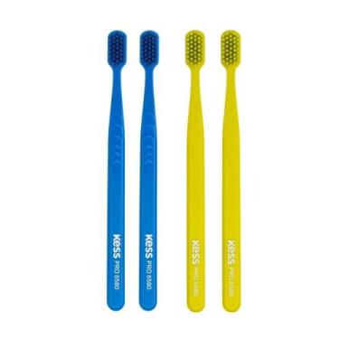 Imagem de Kit Escova Dental Extra Macias Kess Pro Belliz Azul/verde C/4 Un - BEL