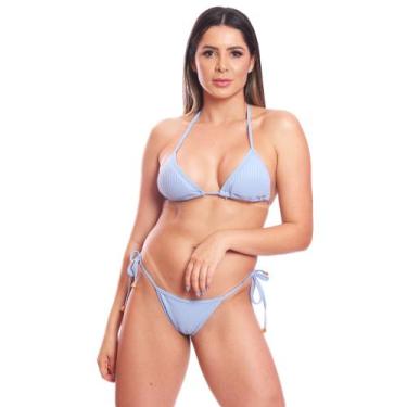 Imagem de Biquini Cortininha de Amarra Mulher Praia Marquinha Canelado - Areia T