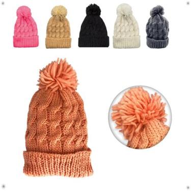 Imagem de Touca Feminina Gorro Com Pompom Lã Inverno Frio - REDSTAR, Salmão, Úni
