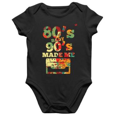 Imagem de Body Bebê Algodão 80's Baby 90's made me - Foca na Moda, Preto, G