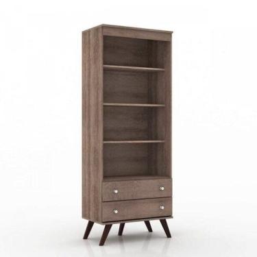 Imagem de Estante para Livros 2 Gavetas 3 Prateleiras Esm 216 Retrô - Movelbento
