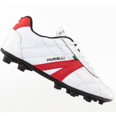 Imagem de Chuteira De Couro Campo Costurada Solado Borracha Murielli M120, 39, B
