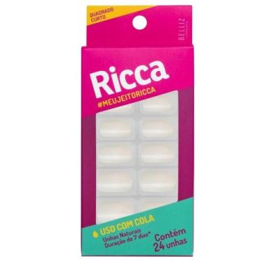 Imagem de Unhas Postiças Naturais Ricca Belliz Quadrado Curto 1336 - BELLIZ COMP