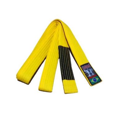 Imagem de Faixa Jiu Jitsu Amarela Com Ponta Preta Padrão Shiroi, N1, Amarelo, Un