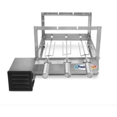 Imagem de Churrasqueira Giratória Inox Grill 3 Espetos Gira Motor Weg - Pratic M