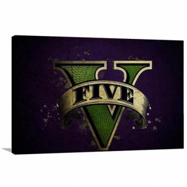 Imagem de Quadro decorativo GTA V Jogos com Tela de Tecido - Wall Frame