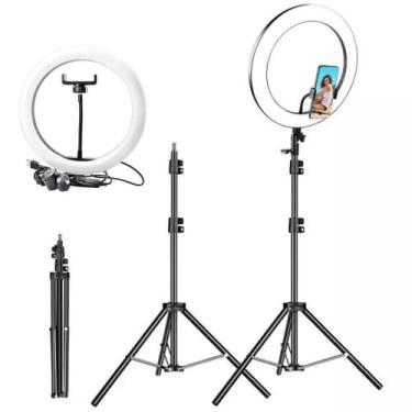 Imagem de Ring Light Anel De Luz Led 12" 30cm Tripé Grande 2,1 Metros - B-max