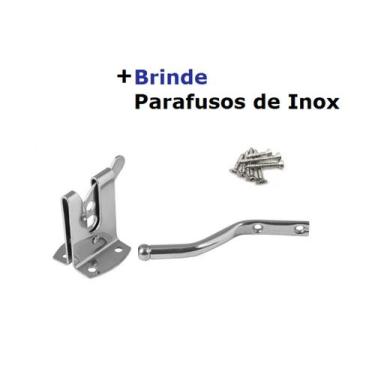 Imagem de Fecho bate Trava Tranca Trinco Papagaio de Inox de Portão porta Mahler