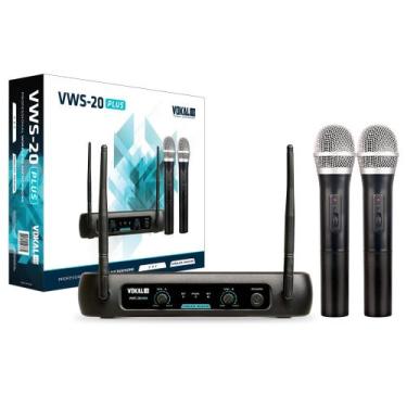Imagem de Microfone Vokal VWS-20 Plus Sem Fio Duplo de mão c/ receptor - Fornece