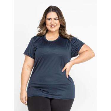 Imagem de Camiseta Feminina Dry Fit Plus Size - DCR, Azul marinho, P