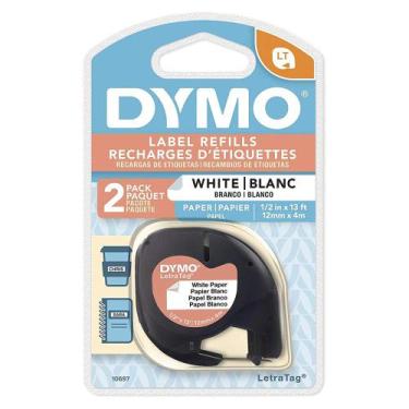 Imagem de Fita para Rotulador Dymo LetraTag Papel 12mmX4m Branca C/2