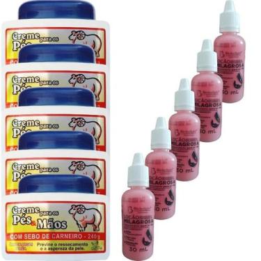 Imagem de Revenda Kit Pés e Mãos 5 Gotinha + 5 Creme Sebo de Carneiro - San Jull