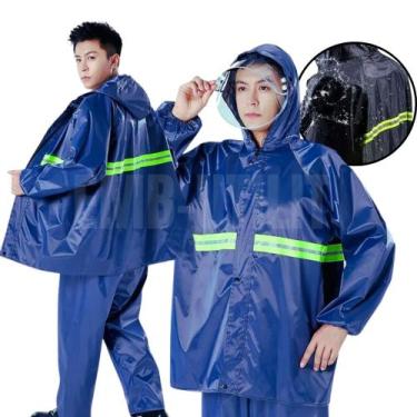 Imagem de Conjunto de Capa de Chuva para Motoboy com Capuz de Proteção Facial e 