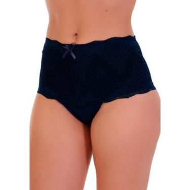 Imagem de Calcinha Cós Alto Renda Cinta Modeladora Rendada Algodão - All Fri, G,