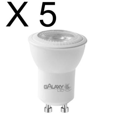 Imagem de Kit 5 lampada led mini dicroica 4w branco frio 6000k bivolt gu10 galax