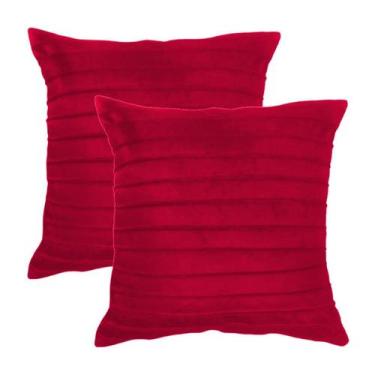 Imagem de Kit 2 Capas para Almofada Drapeada Line em Veludo 43x43 com Enchimento