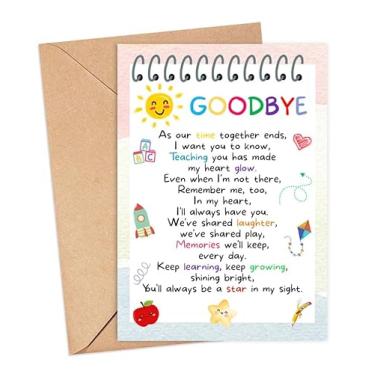 Imagem de Cartão de despedida - presente de poema de fim de ano escolar de professor para aluno - presente de professor para aluno - presente de formatura de jardim de infância - vale-presente de fim de ano -