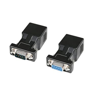 Imagem de DTECH Adaptador serial RS232 DB9 para RJ45 DB-9 fêmea/macho para conversor Ethernet RJ-45 fêmea (pacote com 2)