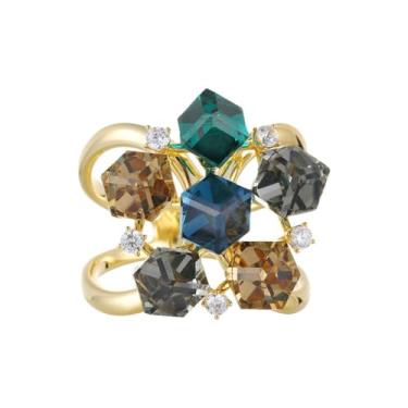 Imagem de Cachecol de seda de zircônia cúbica colorida anel de cristal quadrado cachecóis fivela suporte anel geométrico xale fecho clipe cachecol clipe broche pino acessórios de pano joias para mulheres,