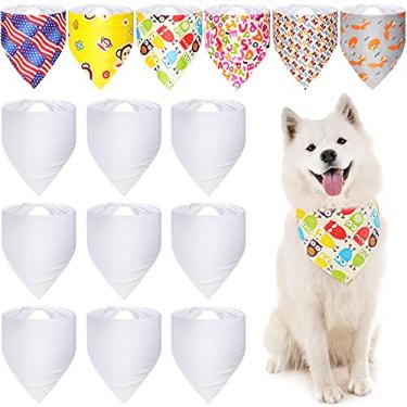 Imagem de Bandana para animais de estimação de sublimação lavável por transferência de calor cachecol triangular para cachorro sublimação em branco faça você mesmo babador de cachorro prensa a calor babador