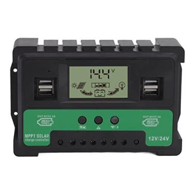Imagem de Controlador de carga solar Vomeko, regulador fotovoltaico de descarga de carga 12V 24V, com display LCD e saída USB dupla poderosa (40A)