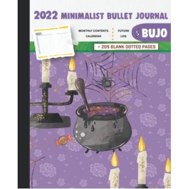 Imagem de 2022 Minimalist Bullet Journal/BUJO with Halloween Witch Cat Cover: Basic Bujo | Classic Bullet Journal Help You Organize Your Life With A Standard Numbered And Dotted Pages | 240 Pages | 7.5 * 9.25