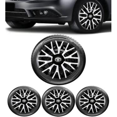 Imagem de Jogo 4 Calotas Esportiva Triton Preto/Prata Aro 14 TOYO Etios Hacth/Sedan Yaris Hacth/Sedan Corolla