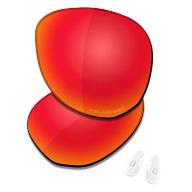 Imagem de SAUCER Lentes de reposição premium e protetores de nariz para óculos de sol Oakley Contrail OO4147 High Defense - Vermelho fogo polarizado