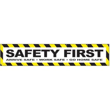 Imagem de 4LessCo 2x10 pés SAFETY FIRST Banner Tecido Poliéster Placa com ilhós yb