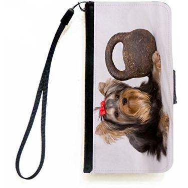 Imagem de Rikki Knight Capa carteira flip com design de cachorro Yorkshire Terrier com aba magnética para Apple iPhone 5c