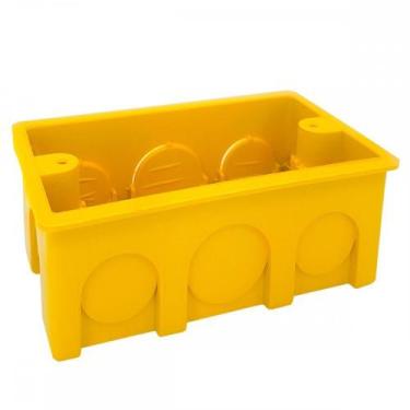 Imagem de Caixinha De Luz Pvc Ivasa Amarela Orelha Pvc 4X2 - Kit C/100 Pecas