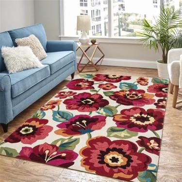 Imagem de HJZSZX Sala de estar Tapete Country Pastoral Quarto Cabeceira Tapete Macio Casa Sofá Mesa de Centro Área de Lazer Tapete de Pelúcia, QH2071, TD, 200X200CM