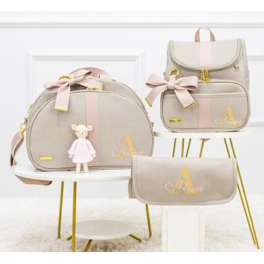 Imagem de Kit Bolsa Maternidade Tema Arco Florido 2 Peças Personalizado - Eduard