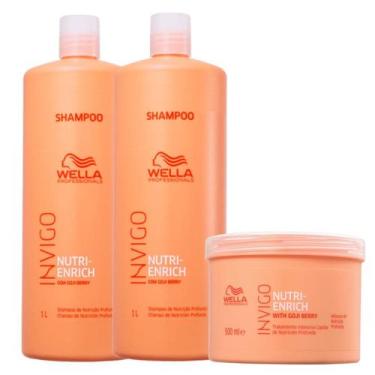 Imagem de Kit Wella Shampoo Nutri-Enrich 1L, Shampoo Nutri-Enrich 1L, Máscara de