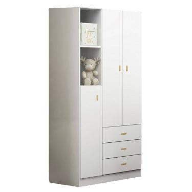 Imagem de Roupeiro Infantil 3 Portas 3 Gavetas 184X89 cm BB322 Branco Dtall