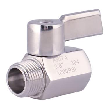 Imagem de ARITA Mini válvula de esfera 3/20.3 cm, aço inoxidável 304 porta reduzida 1000PSI para água, óleo e gás, macho/fêmea NPT, cabo de aço inoxidável