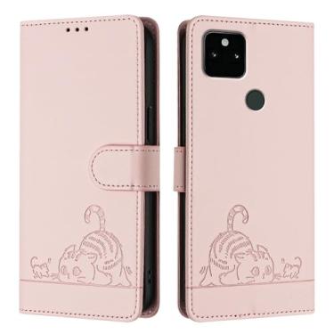 Imagem de Capa para Google Pixel 5A Capa com Gato Padrão PU Couro Flip Carteira Capa para Google Pixel 5A Capa para Mulheres Homens à Prova de Choque Capinha Compatível com Google Pixel 5A Case (2)