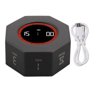 Imagem de Timer de Produtividade Rotativo, Cronômetro de Mesa Com Contagem de Contagem Personalizada do Sensor G, Elegante Timer de Cozinha Com 7 G de Detecção (Preto)