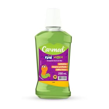 Imagem de Carmed Fini Minhocas Enxaguante Bucal com Flúor Sabor Maçã Verde 250ml