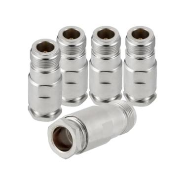 Imagem de POBADY 5 PCS N Fêmea Kit Soldado RF Conectores 50 ohm N Fêmea Jack RF Coaxial Conector Adaptador para RG8 VLMR400 RG213 Coax Cabo