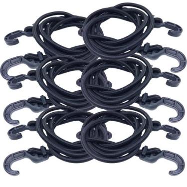 Imagem de Kit 6 Extensor Corda Elástico 1,5M Gancho Plástico Amarrar Carga Bagag